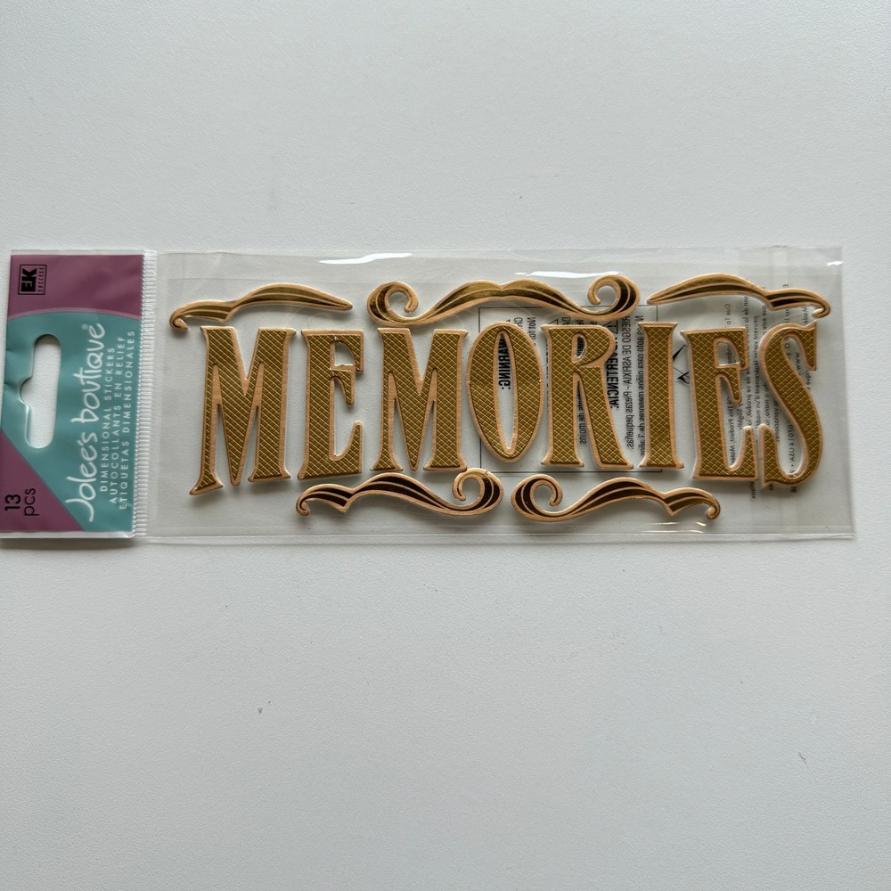Jolee's Boutique Memories Dimensional Stickers Gold Textured EK Success SPJWTW02